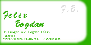 felix bogdan business card